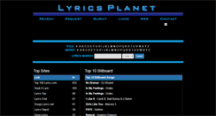 Desktop Screenshot of lyricsplanet.com